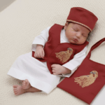 Maroon Jacket Set with Falcon Embroidery