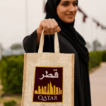 Qatar National Day Jute Tote Bag 