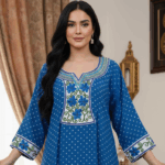 Royal Blue Embroidered Jalabiya
