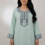 Mint Serenity Embroidered Modern Jalabiya