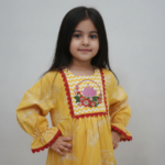 Saffron Floral Embroidered Dress