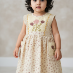 Vintage-Inspired Floral Embroidered Toddler Dress