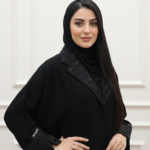 Black beaded abaya