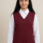 Secondary School Uniform Set: Maroon Pinafore & Lexus White long Sleeve