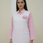 Soft Pink & White 3-Piece Crepe Uniform Set
