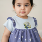 Starry Sky Ruffled A-Line Dress