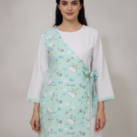 Dreamy Care Nanny Uniform – Two-Tone Wrap Tunic
