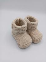 ⁦Soft Cable-Knit Baby Booties⁩ - الصورة ⁦3⁩