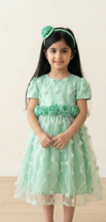 Enchanting Mint Rose Garden Dress Set